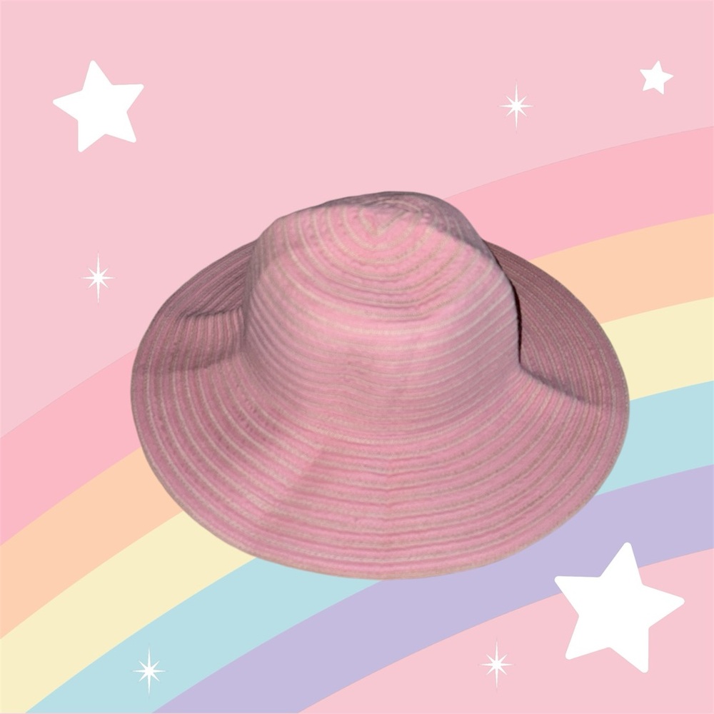 🛍️SALE🛍️ Packable Wide Brim Crotchet Bucket Sun Hat in Baby Pink